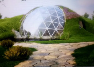 Low cost, DIY Hobbit dome home with geodesic skylight and greenhouse